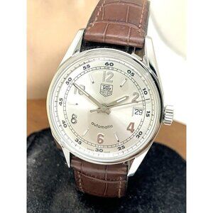 Tag Heuer Men's Watch WV2112 Carrera Re-Edition Swiss Automatic Silver Dial 35mm